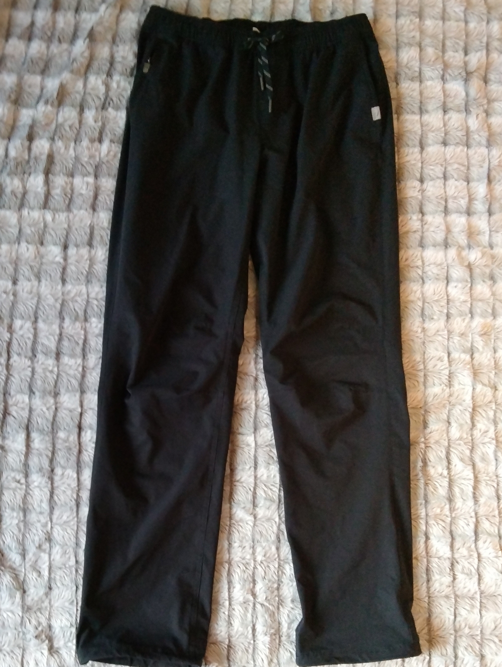 Men's Black Drawstring Joggers with Zip Pockets